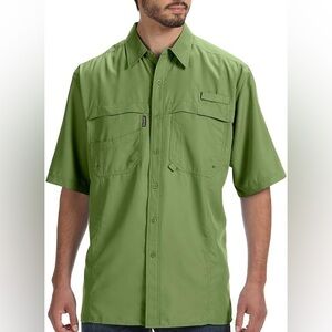 Dri Duck Catch Short Sleeve Fishing Shirt Green Size Medium M UPF 40+ Men’s EUC